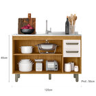 Balcão 120cm Sem Tampo 3 Portas 2 Gavetas Malta Poliman