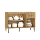 Balcão 120cm Sem Tampo Para Pia 3 Portas 1 Gaveta Suprema Mel