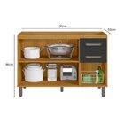 Balcão 120cm Sem Tampo Para Pia 3 Portas 2 Gavetas Criare Fre