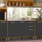 Balcão 120cm Sem Tampo Para Pia 3 Portas 2 Gavetas Criare Fre