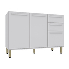 Balcão 3 Portas 2 Gavetas 120x86,5x53,5cm Madeira Branco Bari Luciane