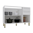Balcão 3 Portas 2 Gavetas 120x86,5x53,5cm Madeira Branco Bari Luciane