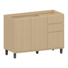 Balcão 3 Portas 2 Gavetas 120x87,5x53cm Madeira Carvalho Aura Luciane