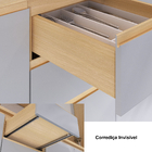 Balcão 3 Portas 2 Gavetas 120x87,5x53cm Madeira Carvalho Aura Luciane