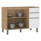 Balcão 2 Portas 3 Gavetas 120x87x53cm Madeira Freijó Slim Luciane