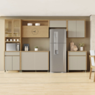 Balcão 2 Portas 1 Gaveta 120x91x52cm Madeira Carvalho Greige Condessa Nesher