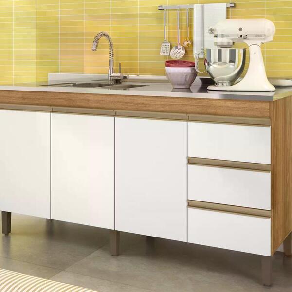 Balcão 159 Cm 03 Portas 6200 Peternella Móveis