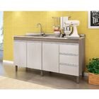 Balcão 159cm 3 Portas 3 Gavetas Karen Malbec/avelã L22 - Pete