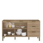 Balcão 1600 2 Portas 3 Gavetas - Glam Freijó/freijó