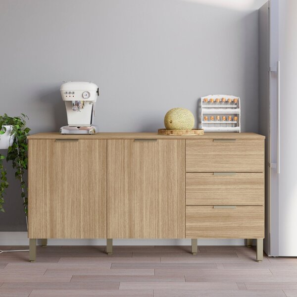 Balcão 1600 Com Tampo - Glam 160x86x53,3cm Freijó