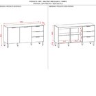 Balcão 1600 Com Tampo - Glam 160x86x53,3cm Freijó