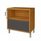 Balcão 1 Porta 1 Gaveta 80cm Baronesa Nesher Freijó/grafite