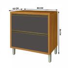 Balcão 1 Porta 1 Gaveta 80cm Baronesa Nesher Freijó/grafite