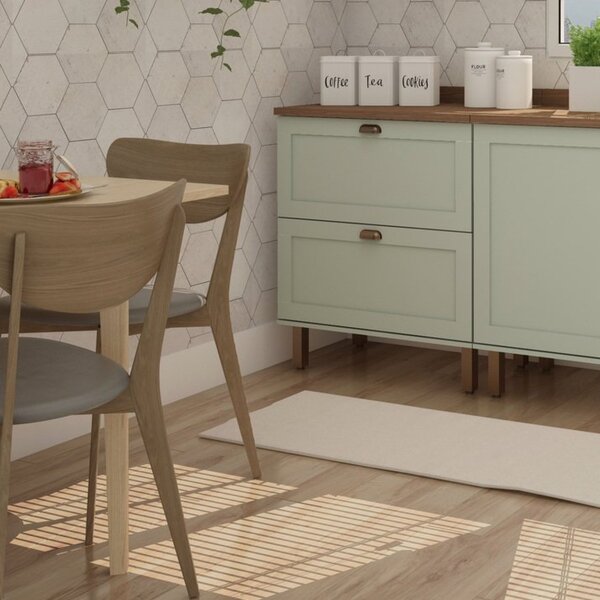 Balcão 1 Porta 1 Gavetão Sem Tampo Iluminata Verde Mint