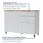Balcão 1 Porta 3 Gavetas 120cm  100% Mdf Marquesa Branco/natu