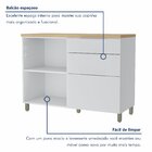 Balcão 1 Porta 3 Gavetas 120cm  100% Mdf Marquesa Branco/natu