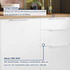 Balcão 1 Porta 3 Gavetas 120cm  100% Mdf Marquesa Branco/natu