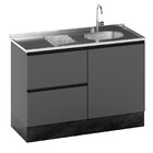 Balcão 1 Porta 3 Gavetas 120cm Flex Sem Tampo Para Pia Desloc