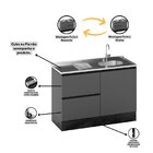 Balcão 1 Porta 3 Gavetas 120cm Flex Sem Tampo Para Pia Desloc