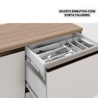 Balcão 1 Porta 3 Gavetas 120cm Flex Sem Tampo Para Pia Etna C