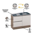 Balcão 1 Porta 3 Gavetas 120cm Flex Sem Tampo Para Pia Etna C