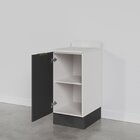 Balcão 1 Porta 40cm Com Tampo Com Rodapé Puxador 150cm Ipanem