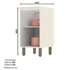 Balcão 1 Porta 40cm Connect - Móveis Henn