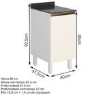 Balcao 1 Porta 40cm Em Mdf Kali Premium 12218x21 Nicioli