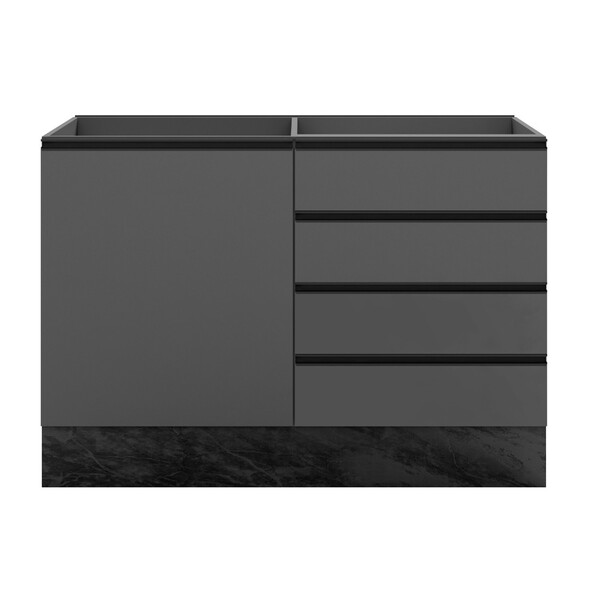 Balcão 1 Porta 4 Gavetas 120cm Sem Tampo Polimann