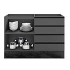 Balcão 1 Porta 4 Gavetas 120cm Sem Tampo Polimann