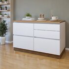 Balcão 1 Porta 4 Gavetas Com Rodapé 120cm 100% Mdf Rainha Bra