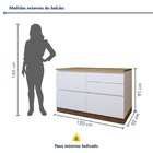Balcão 1 Porta 4 Gavetas Com Rodapé 120cm 100% Mdf Rainha Bra