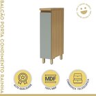 Balcão 1 Porta  Rainha 20cm 100% Mdf Nature/verde