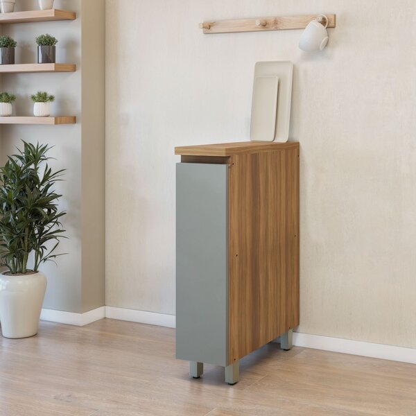 Balcão 1 Porta  Rainha 20cm 100% Mdf Nature/verde