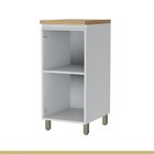 Balcão 1 Porta  Rainha 40cm 100% Mdf Branco/nature