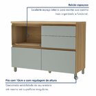 Balcão 1 Porta Basculante 4 Gavetas 120cm  100% Mdf Rainha Na
