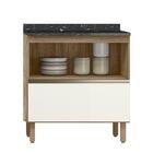 Balcão 1 Porta Basculante De Vidro Kali Premium Com Tampo Mdf