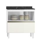 Balcão 1 Porta Basculante De Vidro Kali Premium Com Tampo Mdf