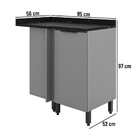 Balcão 1 Porta Com Tampo Lumina Telasul