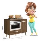 Balcão 1 Porta E 1 Gaveta Fit Com Tampo Para Cooktop - Nicioli