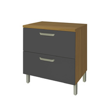 Balcão 1 Porta e 1 Gaveta Safira Feijo e Grafite 0,86x0,80cm