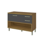 Balcão 1 Porta e 2 Gavetas Safira Feijo e Grafite 0,86x1,20cm