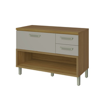 Balcão 1 Porta e 2 Gavetas Safira Feijo e OffWhite 0,86x1,20cm