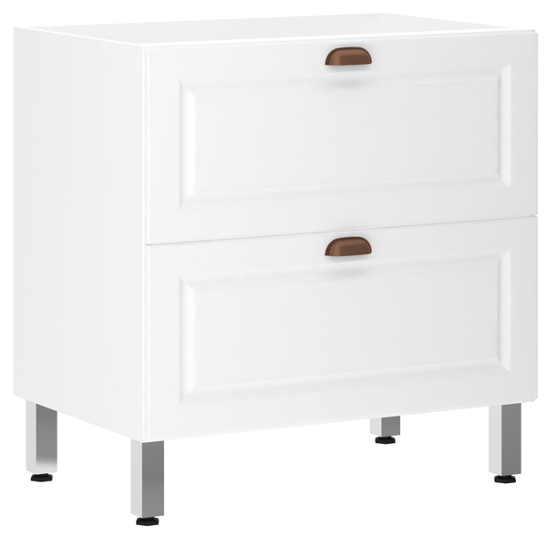 Balcão 80cm 1 Porta Basculante e 1 Gavetão Branco 82,5x80x53cm Cristal-Suprema Luciane