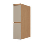 Balcão 2 Gavetas 20x91x52cm Madeira Carvalho e Greige Condessa Nesher