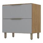 Balcão 2 Gavetas 80cm Multimóveis Cr6008 Nature/cinza