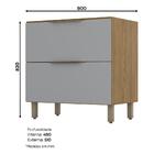 Balcão 2 Gavetas 80cm Multimóveis Cr6008 Nature/cinza