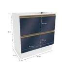 Balcão 2 Gavetas Kappesberg Celeste 100% Mdf Branco/azul Prof