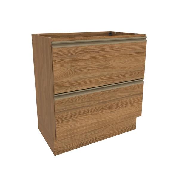 Balcão 2 Gavetas Kappesberg Celeste 100% Mdf Nogueira 80cm