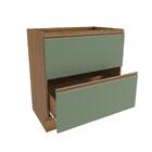 Balcão 2 Gavetas Kappesberg Celeste 100% Mdf Nogueira/ Verde